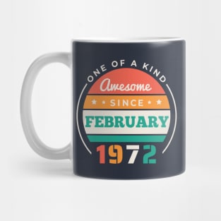 Retro Awesome Since February 1972 Birthday Vintage Bday 1972 Mug